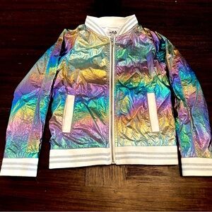 MIA Iridescent Jacket with White and Silver Accents